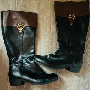 Liz Claiborne Tilia Stacked Heel Riding Boots (size 10 wide calf)